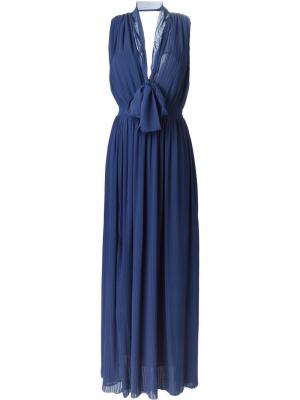 Вечернее платье c V-образным вырезом MSGM. Цвет: синий