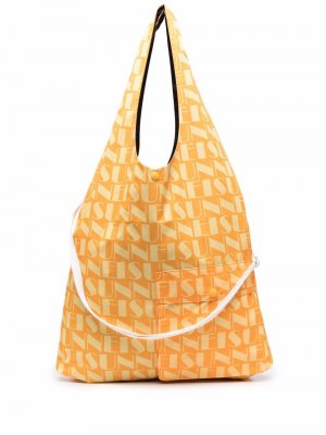 Двусторонняя сумка-тоут с логотипом Sunnei. Цвет: оранжевый