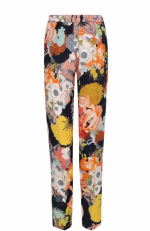 Укороченные брюки с эластичным поясом и цветочным принтом Dries Van Noten. Цвет: черный