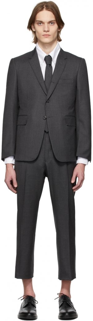 Серый классический костюм 120s Thom Browne