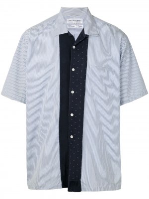 Рубашка с короткими рукавами и контрастной планкой Comme Des Garçons Pre-Owned. Цвет: синий
