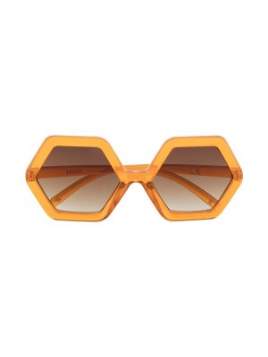 Солнцезащитные очки в шестиугольной оправе Molo. Цвет: оранжевый