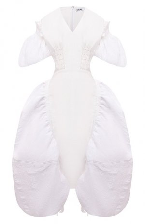 Хлопковое платье Loewe. Цвет: белый