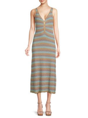Трикотажное платье-футляр Rosita в полоску Misa Los Angeles, цвет Blue Combo Angeles
