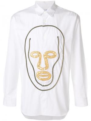 Рубашка с заплаткой в виде лица Comme Des Garçons Shirt. Цвет: белый