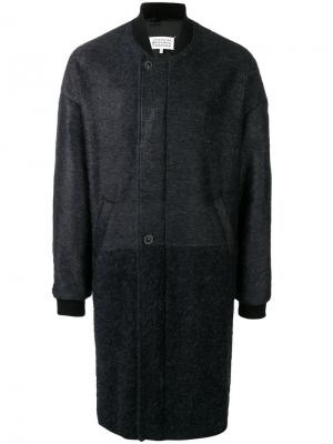 Однобортное пальто миди Maison Margiela. Цвет: синий