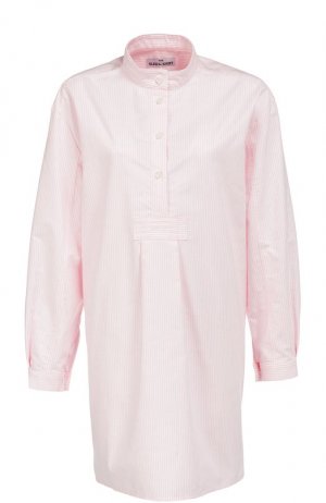 Хлопковая домашняя блуза в полоску The Sleep Shirt. Цвет: розовый