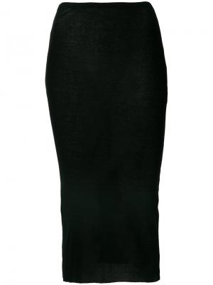 Облегающая юбка длины миди Serien°Umerica. Цвет: черный