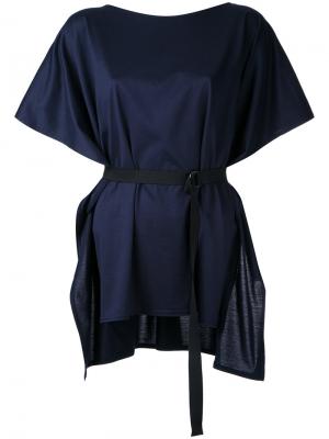 Блузка с поясом Taro Horiuchi. Цвет: синий