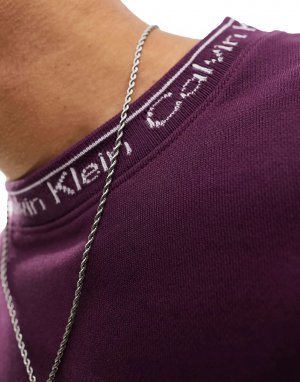 Фиолетовый комфортный свитшот с логотипом для бега Calvin Klein. Цвет: фиолетовый