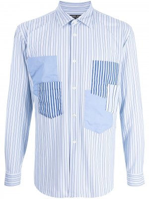 Полосатая рубашка с длинными рукавами Comme Des Garçons Homme Deux. Цвет: синий
