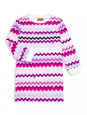 Платье-свитшот с шевроном для маленьких девочек и , фиолетовый Missoni