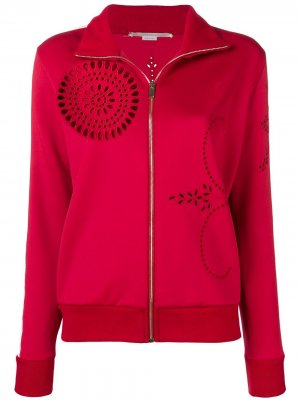 Спортивная куртка на молнии с ажурной вышивкой Stella McCartney. Цвет: красный