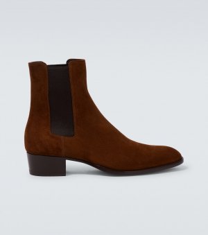 Замшевые ботинки челси Wyatt , коричневый Saint Laurent