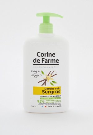 Крем для душа Corine de Farme ультра-насыщенный с экстрактом ванили. Цвет: прозрачный