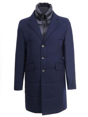 Пуховое пальто в деловом стиле Montecore. Цвет: синий
