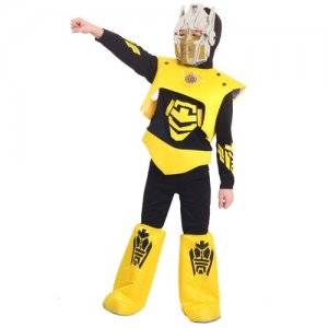 Карнавальный костюм Робот трансформер Бамбелби Пуговка рост 128. Цвет: желтый/черный