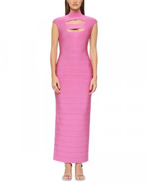 Бандажное платье с вырезами , цвет Pink Hervé Léger