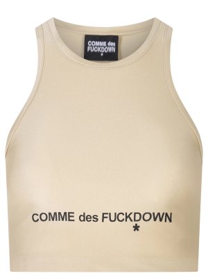Топ с логотипом COMME DES FUCKDOWN. Цвет: бежевый