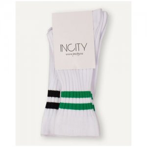 Набор из 2 пар носков , цвет бело-зеленый, размер 35-37 INCITY. Цвет: белый/зеленый