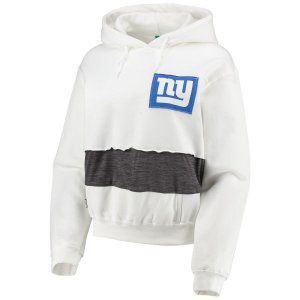 Женский укороченный пуловер с капюшоном белого цвета Refried Apparel New York Giants Unbranded