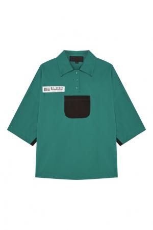 Рубашка с контрастным карманом Rushmore Yuzhe Studios. Цвет: зеленый
