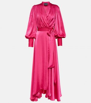 Stila атласное платье с запахом , розовый Costarellos