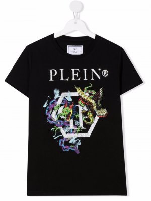 TEEN graphic-print short-sleeve T-shirt Philipp Plein Junior. Цвет: черный
