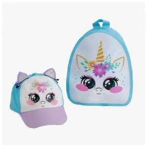 Детский набор кепка и рюкзак для девочек Caps. Цвет: голубой
