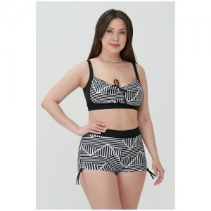 Купальник Olsi, размер 68, белый, черный plus size OLS. Цвет: синий/белый
