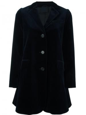 Укороченное пальто с карманами клапанами Aspesi. Цвет: синий