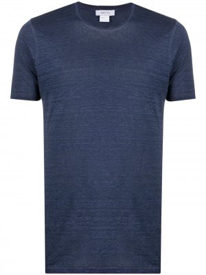 Однотонная футболка с круглым вырезом Avant Toi. Цвет: синий