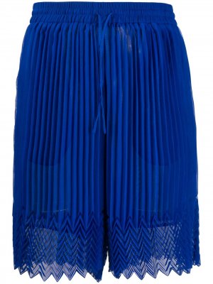 Плиссированные шорты Marco De Vincenzo. Цвет: синий