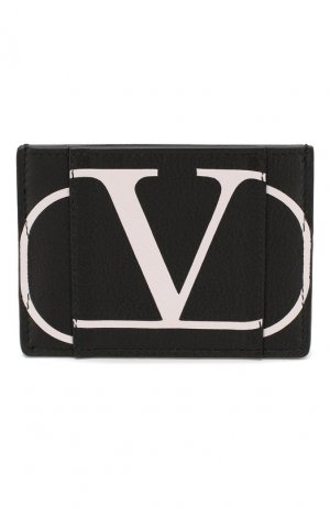 Кожаный футляр для кредитных карт Garavani VLOGO Valentino. Цвет: черный
