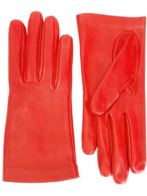Классические перчатки Alexander McQueen. Цвет: красный