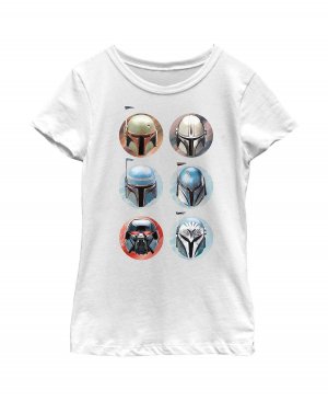 Детская футболка со шлемом и кругами для девочек «Звездные войны: мандалорский персонаж» Disney Lucasfilm