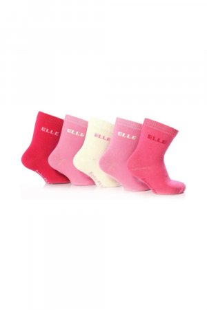 5 пар однотонных детских розовых носков ELLE, розовый Elle