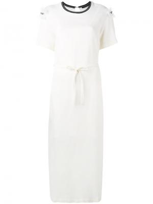 Тюлевое декорированное платье Mother Of Pearl. Цвет: белый