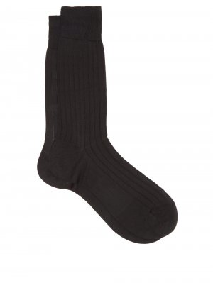 Шелковые носки asberley в рубчик, черный Pantherella