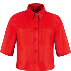 Кожаная куртка , размер XS, красный Hoegl. Цвет: красный/алый