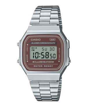 Винтажные цифровые кварцевые мужские часы из нержавеющей стали с браслетом A168WA-5A Casio