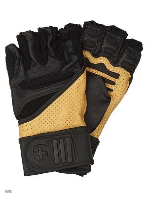 Перчатки для тяжелой атлетики и фитнеса Training Grip HARBINGER. Цвет: бежевый, черный