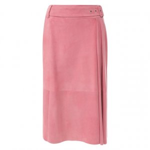 Кожаная юбка DROMe. Цвет: розовый