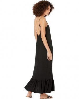 Платье Heirloom Woven Tiered Low Back Maxi Sundress, реальный черный Chaser