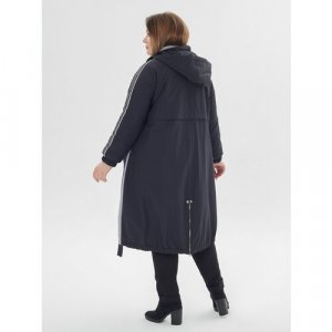 Пальто женское весеннее кармельстиль большие размеры стильное длинное Karmel Style. Цвет: синий/синий-серый