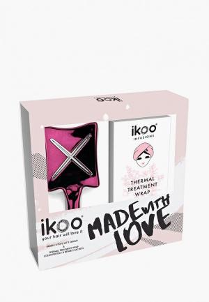 Набор для ухода за волосами ikoo Paddle X Pops + масок (Восстановление). Цвет: розовый