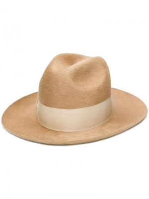 Шляпа с бантом Federica Moretti. Цвет: нейтральные цвета