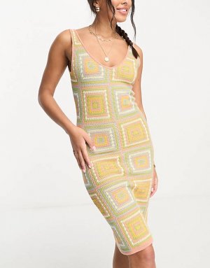 Летнее платье крючком Squared с разноцветным принтом RVCA