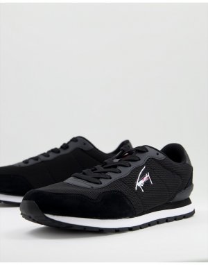 Черные замшевые кроссовки для бега с надписью-логотипом -Черный цвет Tommy Jeans