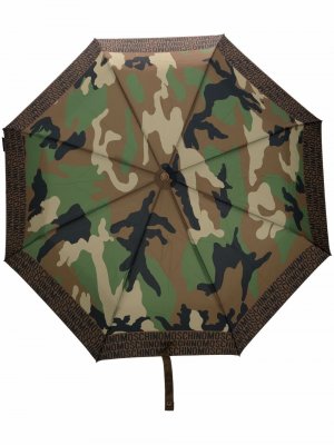 Зонт с камуфляжным принтом Moschino. Цвет: зеленый